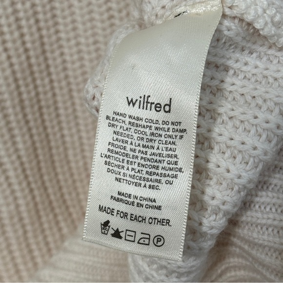 Aritzia Wilfred 100% Merino Wool Sweater Montpellier Turtleneck white size XS - Picture 6 of 9
